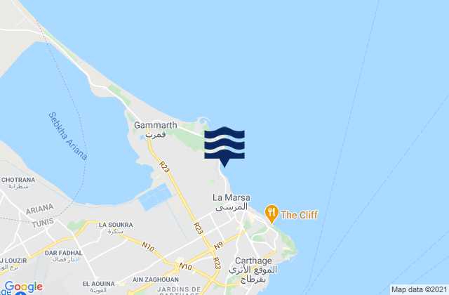 La Marsa, Tunisiaの潮見表地図