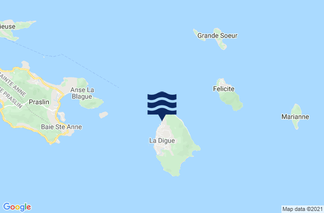 La Passe, Seychellesの潮見表地図