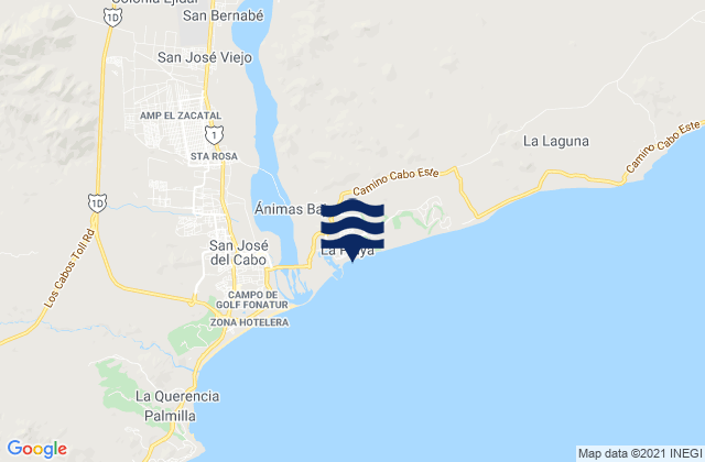 La Playa, Mexicoの潮見表地図