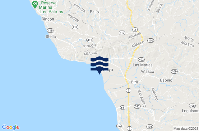 La Playa, Puerto Ricoの潮見表地図