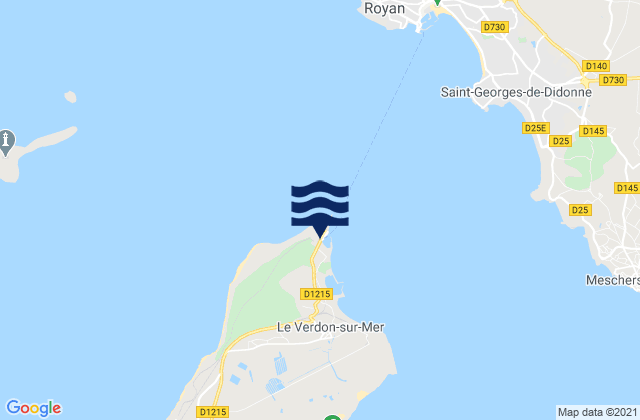 La Pointe de Grave, Franceの潮見表地図