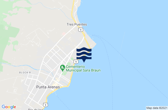 La Punta Dos, Chileの潮見表地図