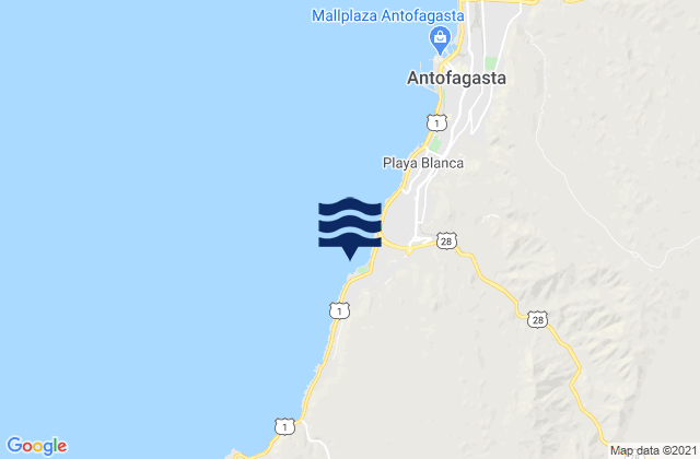La Puntilla (Antofagasta), Chileの潮見表地図