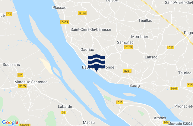 La Reuille, Franceの潮見表地図