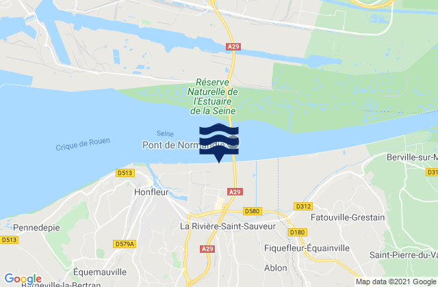 La Rivière-Saint-Sauveur, Franceの潮見表地図
