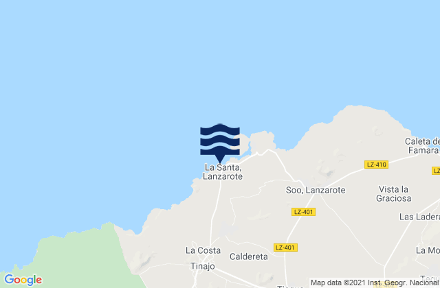 La Santa, Spainの潮見表地図