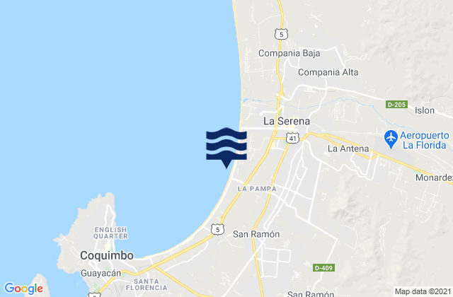 La Sarena (Avenida del Mar), Chileの潮見表地図