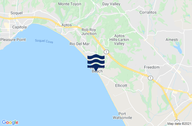 La Selva Beach, United Statesの潮見表地図