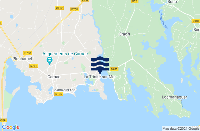 La Trinité-sur-Mer, Franceの潮見表地図