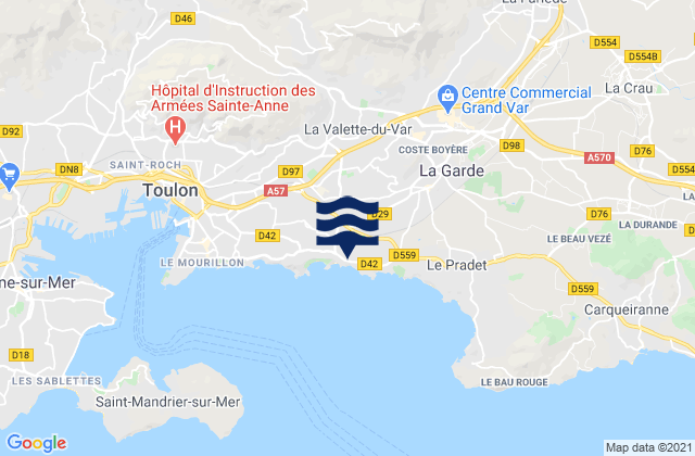 La Valette-du-Var, Franceの潮見表地図