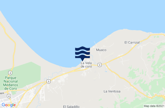 La Vela de Coro, Venezuelaの潮見表地図