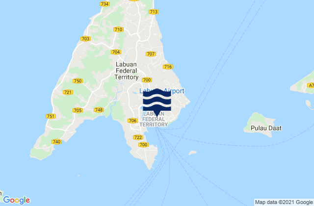 Labuan, Malaysiaの潮見表地図