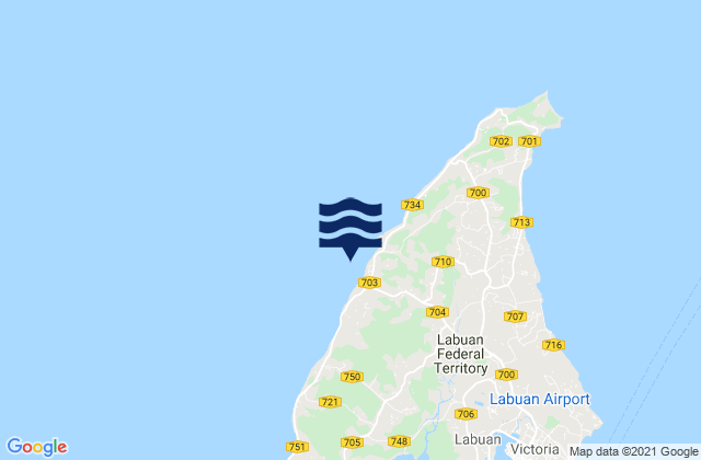 Labuan, Malaysiaの潮見表地図