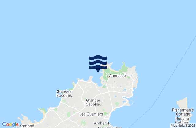 Ladies Bay Beach, Franceの潮見表地図