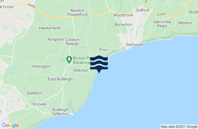 Ladram Bay Beach, United Kingdomの潮見表地図