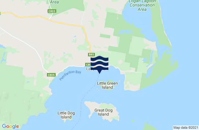 Lady Barron Harbour, Australiaの潮見表地図