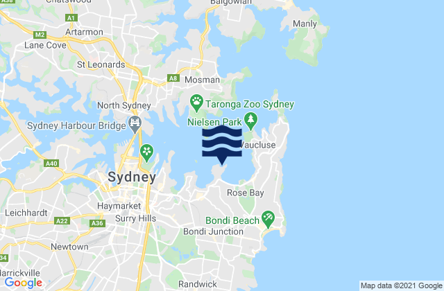 Lady Martins Beach, Australiaの潮見表地図