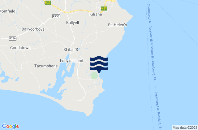 Lady’s Island, Irelandの潮見表地図