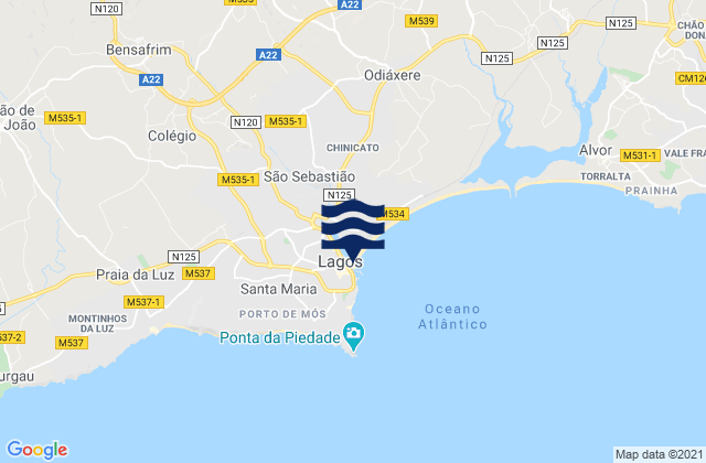 Lagos, Portugalの潮見表地図