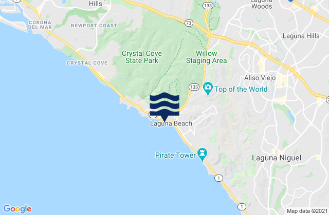 Laguna Beach - Rockpile, United Statesの潮見表地図