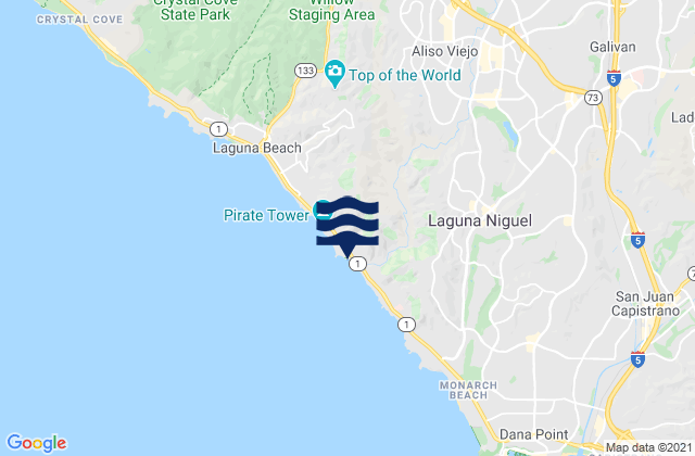 Laguna Beach - South Crescent Bay, United Statesの潮見表地図