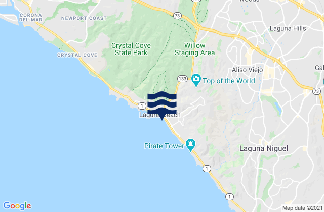 Laguna Hills, United Statesの潮見表地図