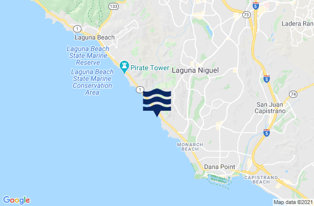 Laguna Niguel, United Statesの潮見表地図