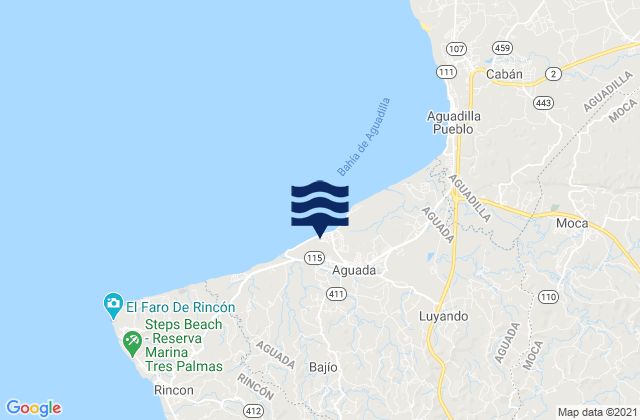 Lagunas Barrio, Puerto Ricoの潮見表地図