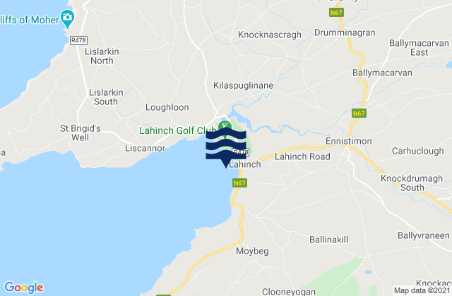 Lahinch - Beach, Irelandの潮見表地図