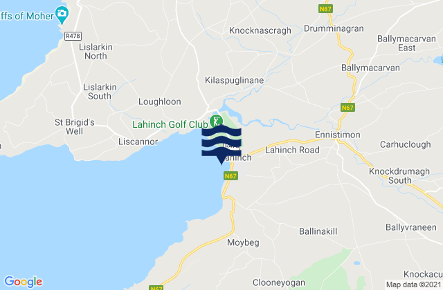 Lahinch, Irelandの潮見表地図