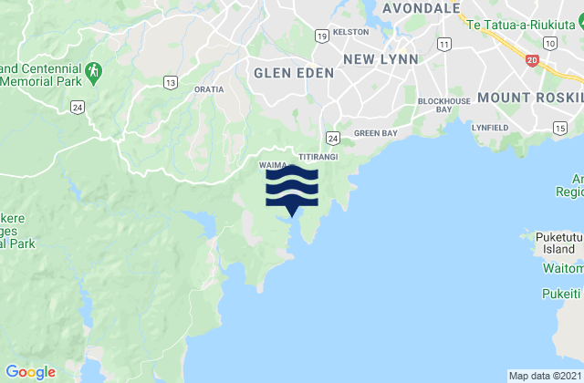 Laingholm Bay, New Zealandの潮見表地図