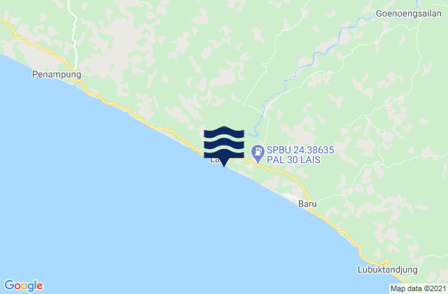 Lais, Indonesiaの潮見表地図