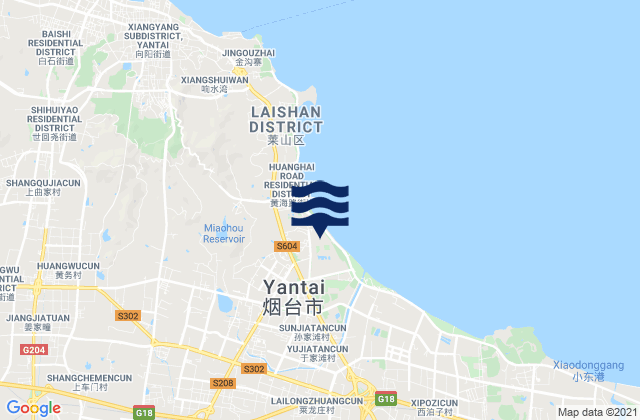 Laishan, Chinaの潮見表地図