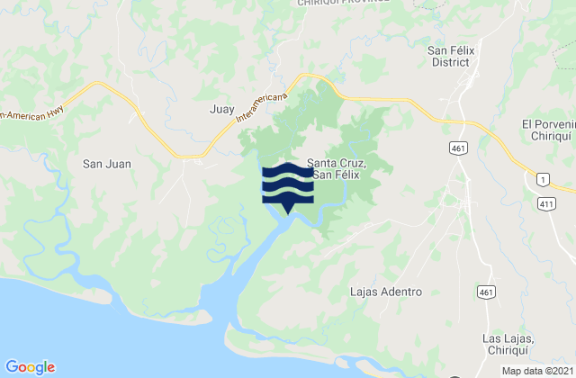 Lajas Adentro, Panamaの潮見表地図