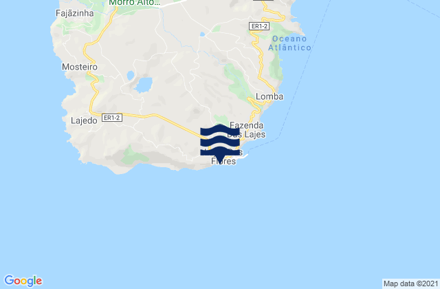 Lajens Flores Island, Portugalの潮見表地図