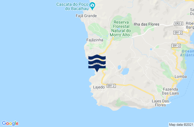 Lajes Das Flores, Portugalの潮見表地図