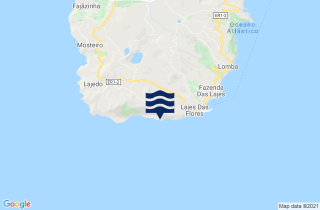 Lajes das Flores, Portugalの潮見表地図