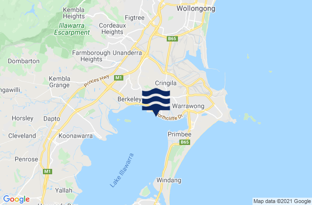 Lake Heights, Australiaの潮見表地図