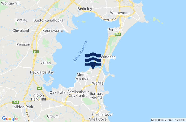 Lake Illawarra, Australiaの潮見表地図