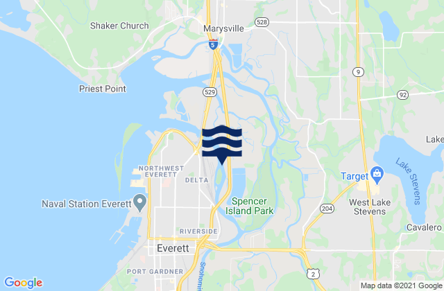 Lake Stevens, United Statesの潮見表地図