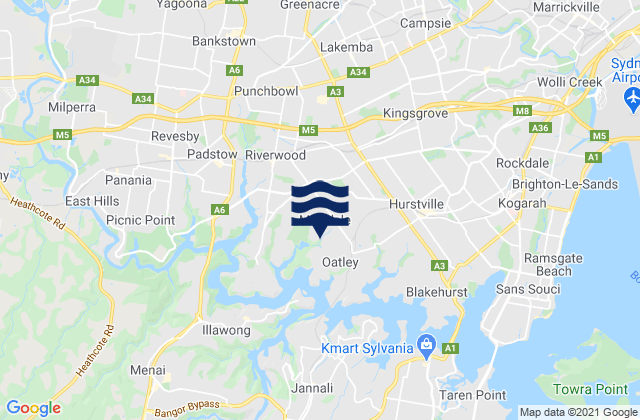 Lakemba, Australiaの潮見表地図