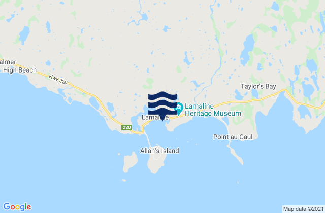 Lamaline Harbour, Canadaの潮見表地図