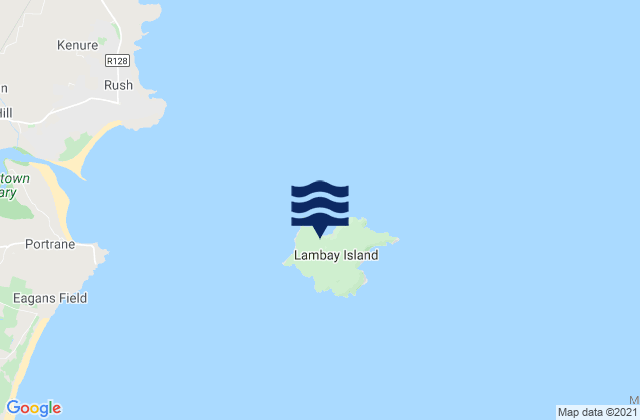 Lambay Island, Irelandの潮見表地図