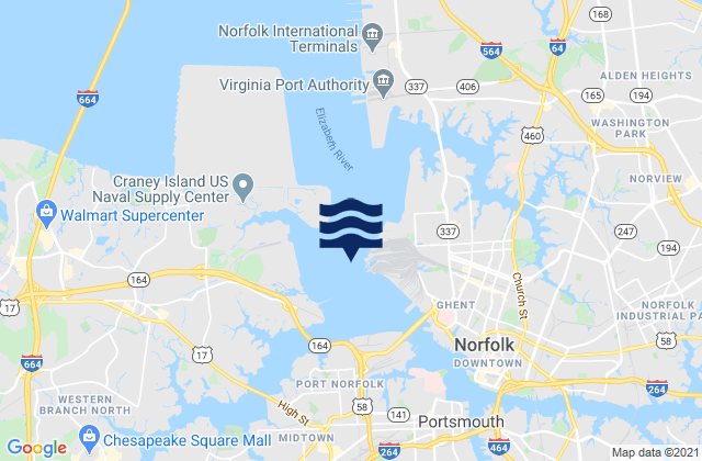 Lamberts Point, United Statesの潮見表地図