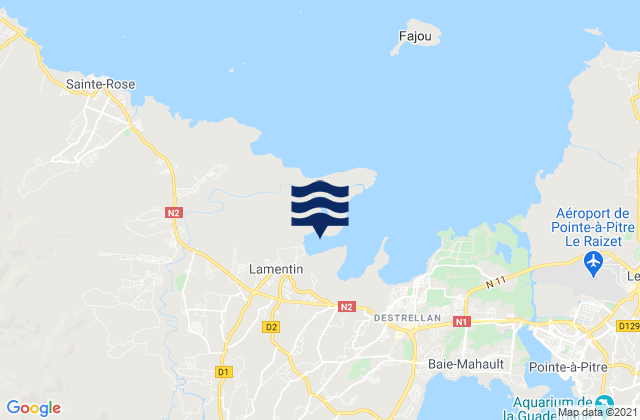 Lamentin, Guadeloupeの潮見表地図
