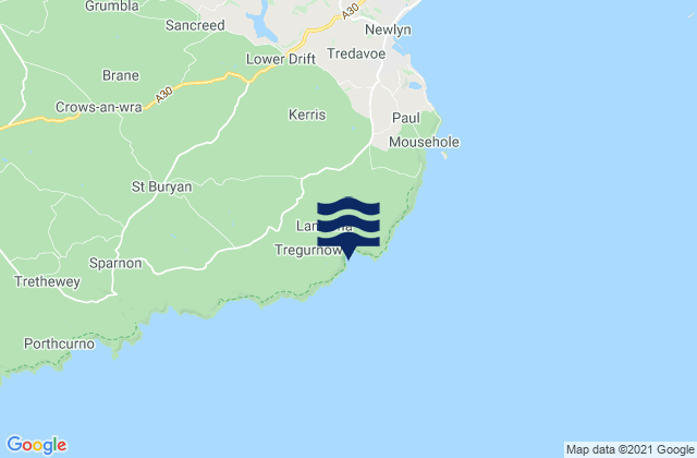 Lamorna Cove Beach, United Kingdomの潮見表地図
