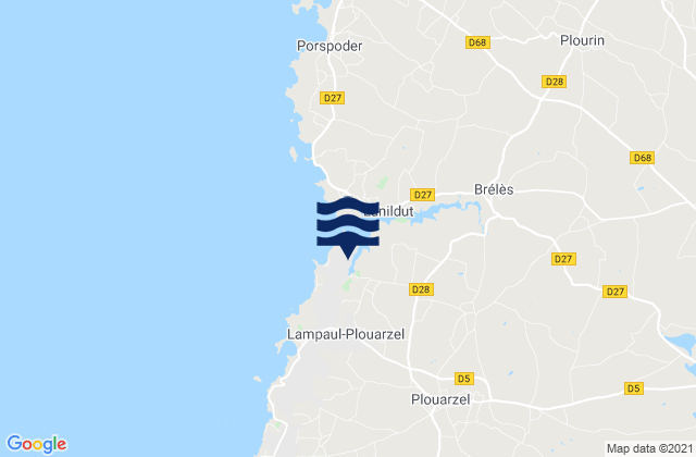 Lampaul-Plouarzel, Franceの潮見表地図