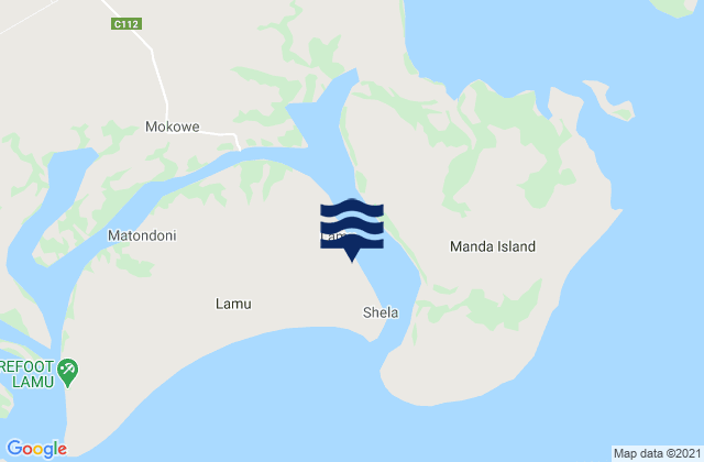 Lamu, Kenyaの潮見表地図