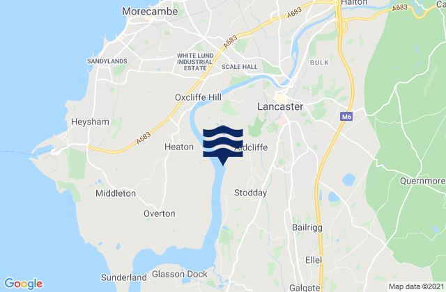 Lancaster, United Kingdomの潮見表地図