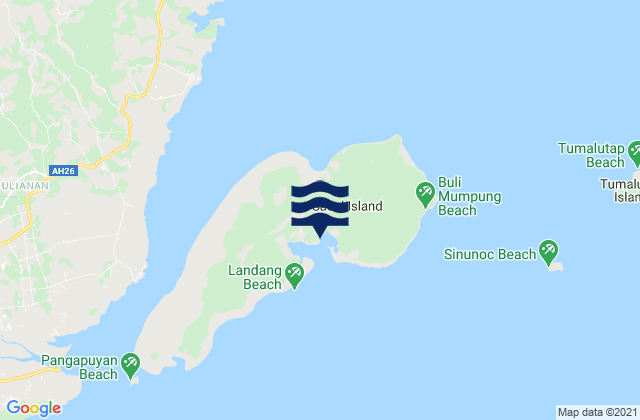 Landang Laum, Philippinesの潮見表地図